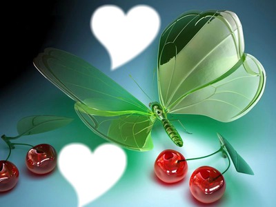 Mariposa Con Cherries Fotomontagem