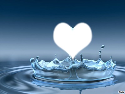 Heart from water Photo frame effect