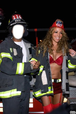 Pompier et Maria Fotomontaggio