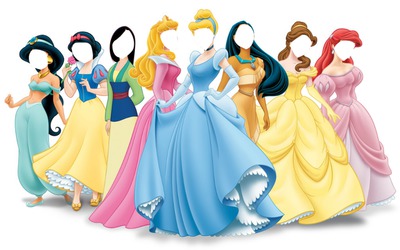 8 princesses disney Fotomontāža