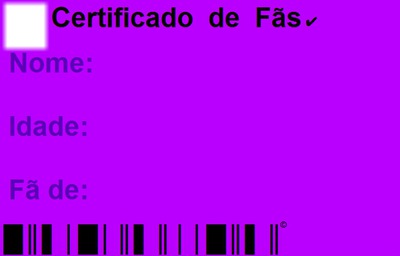 Certificado de fã,com suas fotos... Fotoğraf editörü