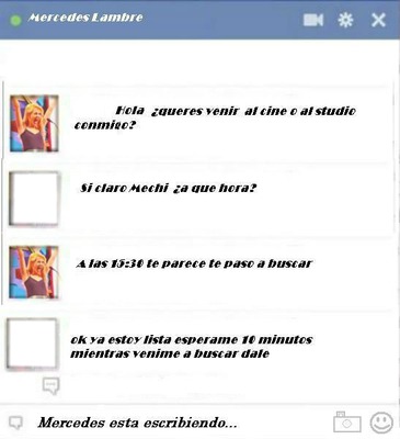 Chat falso por facebook con Mercedes Lambre Fotomontage