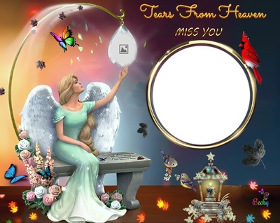 tears from heaven Photo frame effect