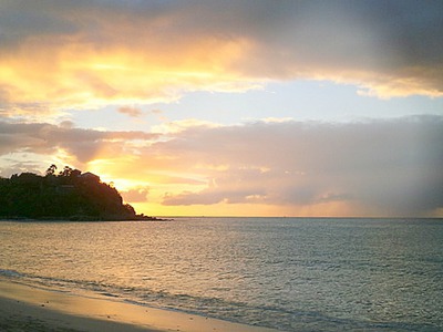 Coucher du soleil aux Antilles Montage photo