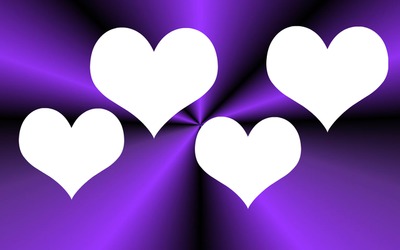 4 cœurs dans un fond violet