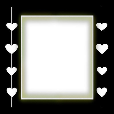 marco negro y corazones blancos Fotomontāža
