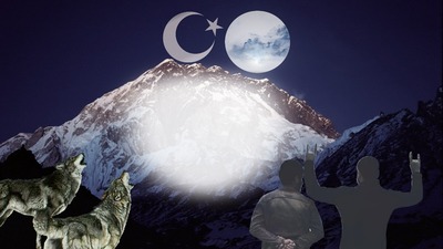 ülkücü türk bayrağı Fotomontaż