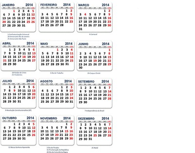 Calendar 2014 Montage photo