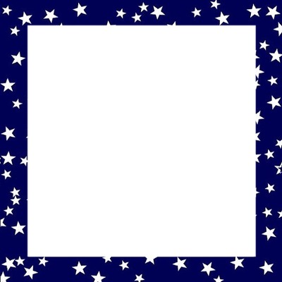 marco azul y estrellas. Fotomontage