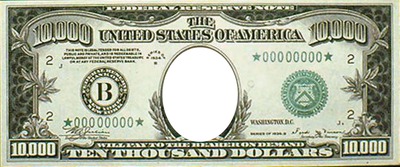 10000 bill Fotomontāža