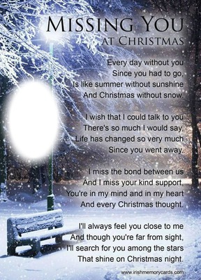 Missing You At Christmas Photo frame effect