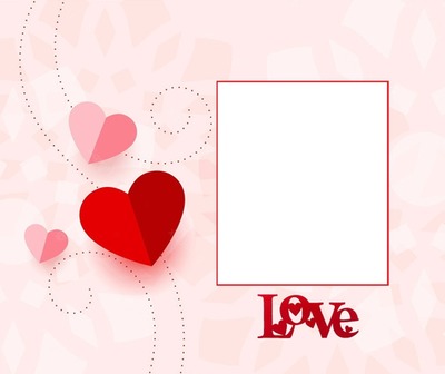 Love, marco y corazones. Photo frame effect