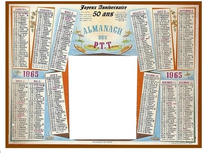 calendrier 50 ans Fotomontaż