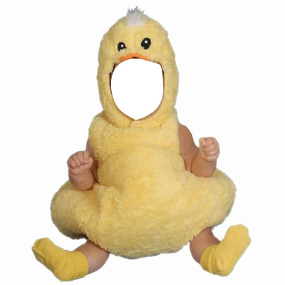 Baby wearied duck costume Photo frame effect