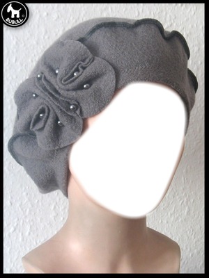 femme au chapeau gris Фотомонтажа
