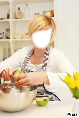 femme en cuisine Photo frame effect