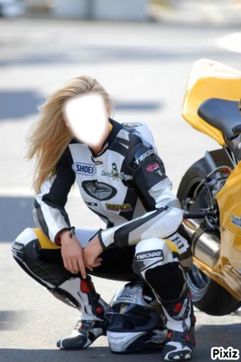 girl moto Photo frame effect
