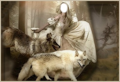 femme aux loups Фотомонтаж