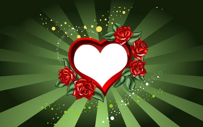 coeur avec des roses 1 photo Fotomontažas