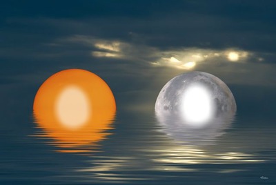 inséparable Lune et Soleil Fotomontage