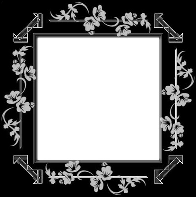 cadre noir fleur Valokuvamontaasi