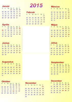 2015 naptár Fotomontáž