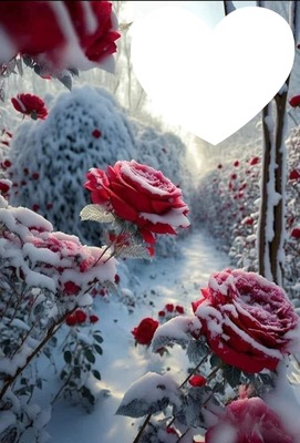 Rose hiver フォトモンタージュ