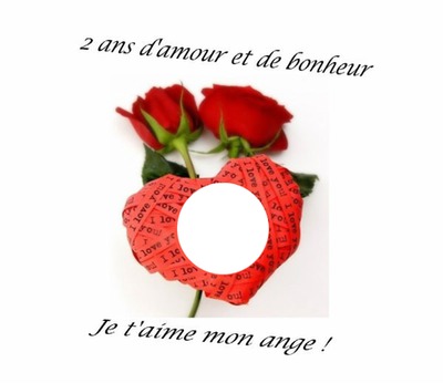 2 ans d'amour Photo frame effect