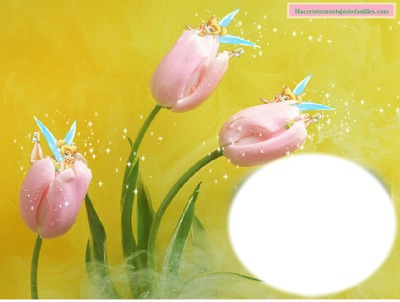 Tinkerbell sobre las Rosas Photo frame effect