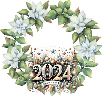 Cc Flores verdes y blancas 2024 Photomontage