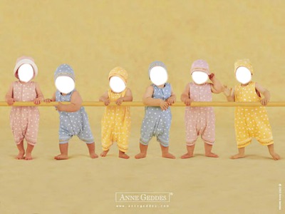 6 bebes Montaje fotografico
