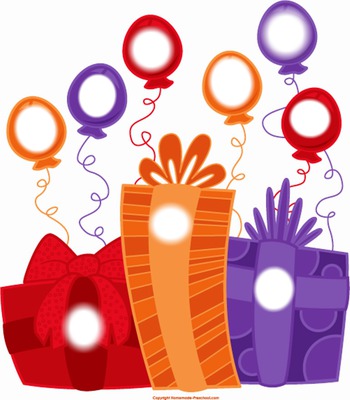 caixas de presentes com balões Fotomontāža