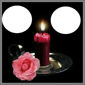 candle & rose Photo frame effect