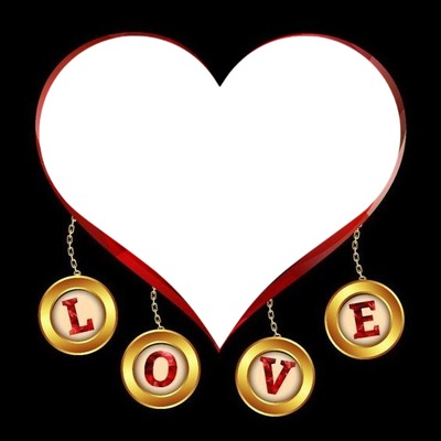 Love, letras y corazón. Photo frame effect | Pixiz