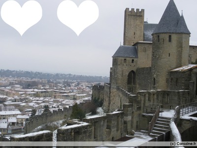 carcassonne sous la neige Montaje fotografico