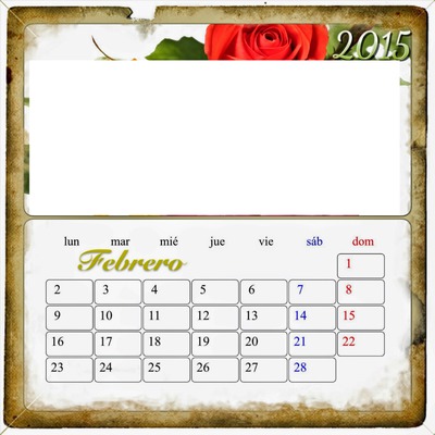 Calendario febrero 2015 Fotoğraf editörü