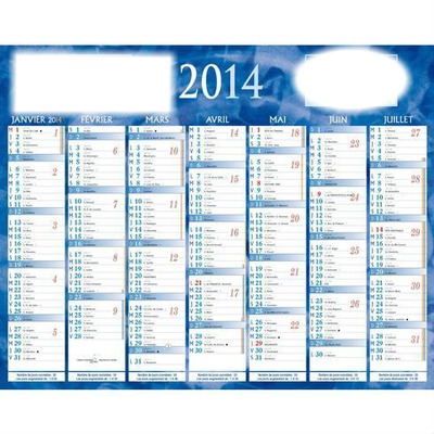Calendrier  2014 Photo frame effect