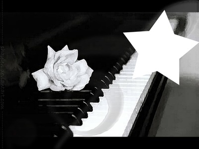 piano-rose-star Photo frame effect