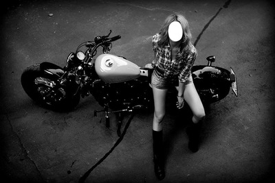 moto femme Fotomontaggio