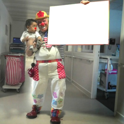 clown et bébé Fotomontaggio