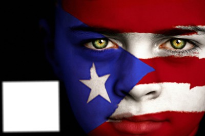 Puerto Rico Boy Flag Fotomontaż