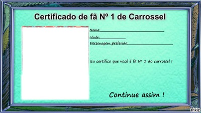 certificado de fã Fotoğraf editörü