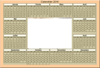 calendrier 2016 Fotomontage