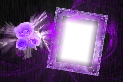 Cadre fleurs purple Montaje fotografico