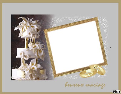 heureux mariage Photo frame effect