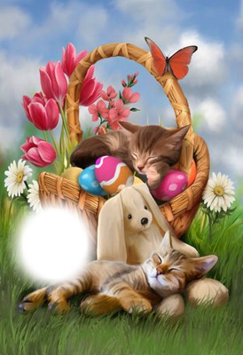 Hoppy Easter Photo frame effect