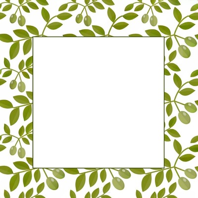marco de hojas de olivo. Fotomontaggio