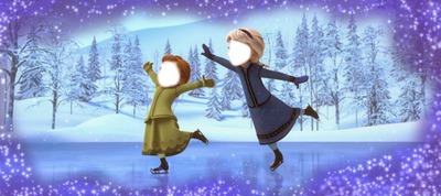 Frozen una aventura congelada Elsa y anna II Valokuvamontaasi