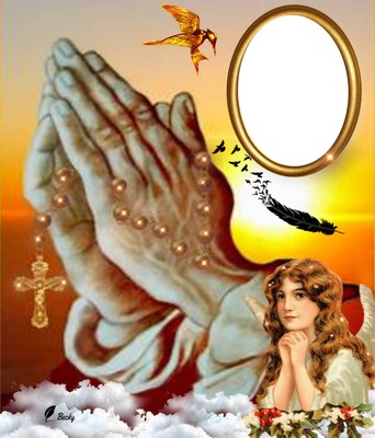 praying hands Photo frame effect