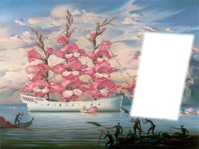 barco floreado Photo frame effect